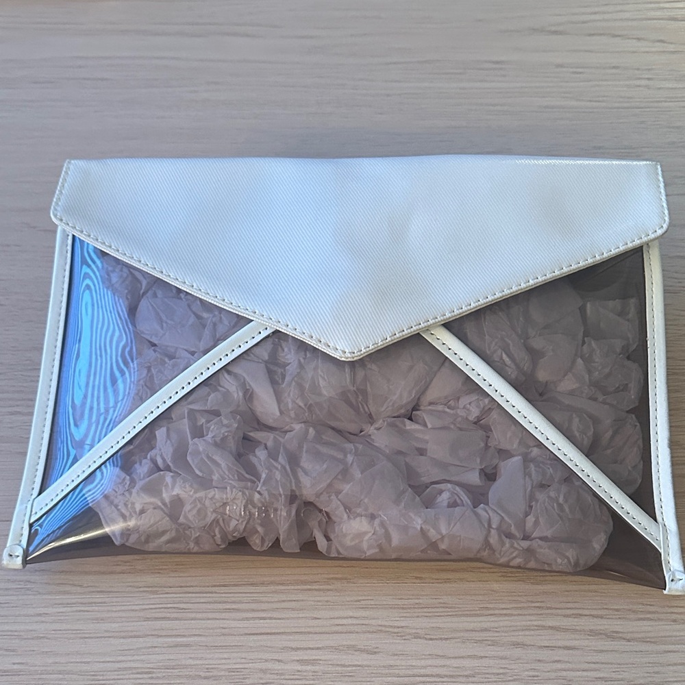 Rebecca Minkoff White and Clear Clutch